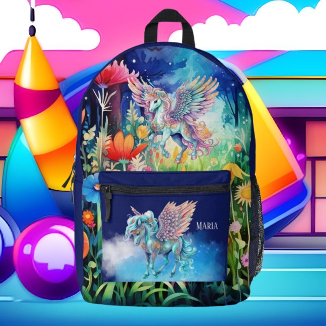 Niedliche Mädchen unicorn geben den Namen Bedruckter Rucksack (Von Creator hochgeladen)
