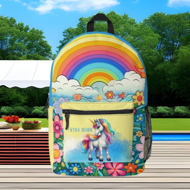 Niedliche Mädchen unicorn geben den Namen Bedruckter Rucksack (Von Creator hochgeladen)