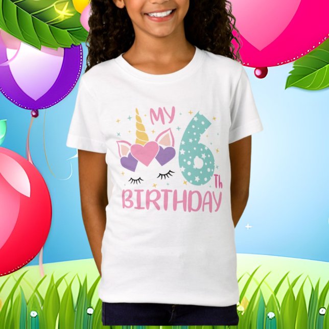 niedliche Mädchen zum 6. Geburtstag T-Shirt (Von Creator hochgeladen)