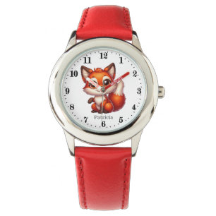 Niedliche Mädchenfoxliebhaber geben Namen Armbanduhr