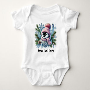Niedliche Mädels Winterpinguin Baby Strampler