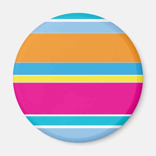 Niedliche magische, farbenfrohe Streifen Magnet (Vorne)