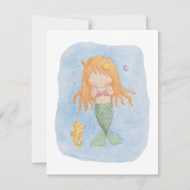 Niedliche Maid Girls Geburtstagsparty Einladungen (Vorderseite)