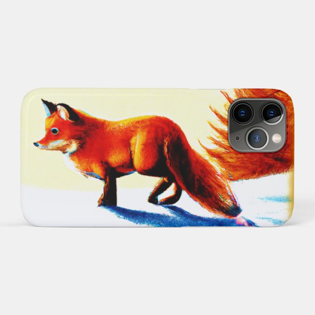 Niedliche Malerei eines Rotfuchs. Jetzt kaufen Case-Mate iPhone Hülle (Rückseite (Horizontal))