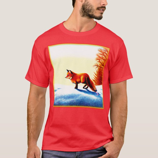 Niedliche Malerei eines Rotfuchs. Jetzt kaufen T-Shirt (Vorderseite)