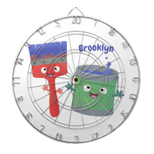 Niedliche Malerpinsel und Zeichenkarikaturen Dartscheibe