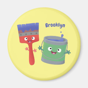 Niedliche Malerpinsel und Zeichenkarikaturen Magnet