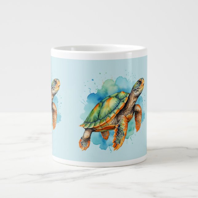 Niedliche Malerschildkröte Jumbo-Tasse (Vorderseite)