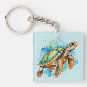 Niedliche Malerschildkröte Schlüsselanhänger