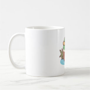 Niedliche Mallardente im Teich schwimmen Kaffeetasse