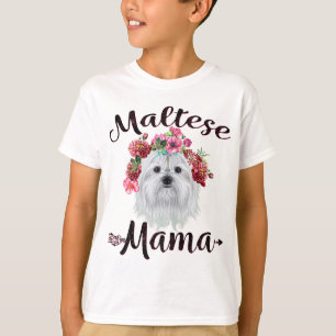 Niedliche maltesische Mama Blume Hund Lover Gesche T-Shirt