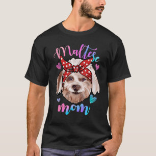 Niedliche maltesische Mama Mama Puppy Mother T-Shirt