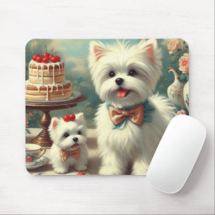 Niedliche Maltesische Welpenmalerei Mousepad