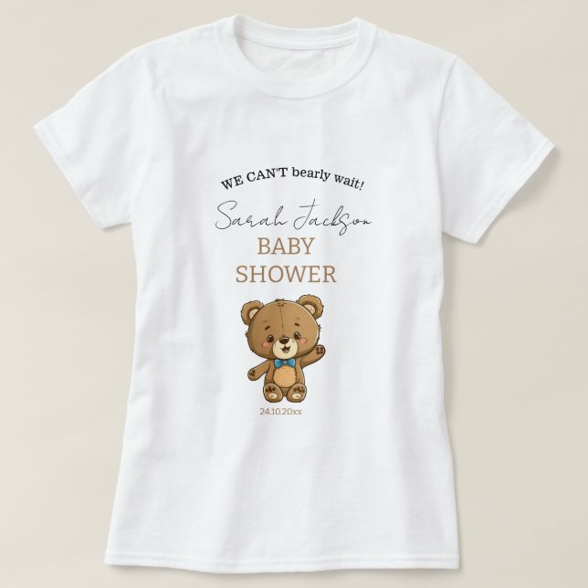 Niedliche Mama als Teddy Bear Baby Dusche T-Shirt (Design vorne)