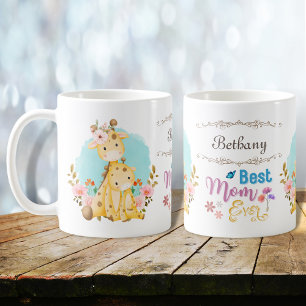 Niedliche Mama Baby Giraffen Beste Mama je Persona Kaffeetasse