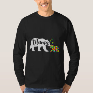 Niedliche Mama Bear Autism Awareness Family Suppor T-Shirt