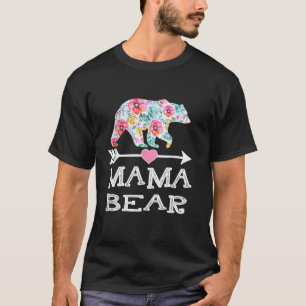 Niedliche Mama Bear Blume Muttertagsfamilie Frauen T-Shirt