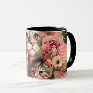 Niedliche Mama Cat und Kittens Feminine Tasse