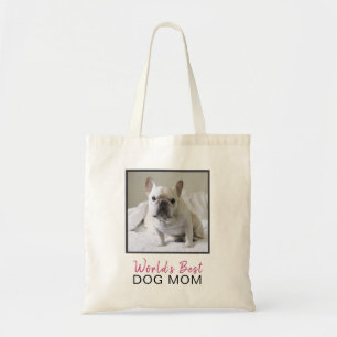 Niedliche Mama der besten Hunde der Welt Rosa Foto Tragetasche
