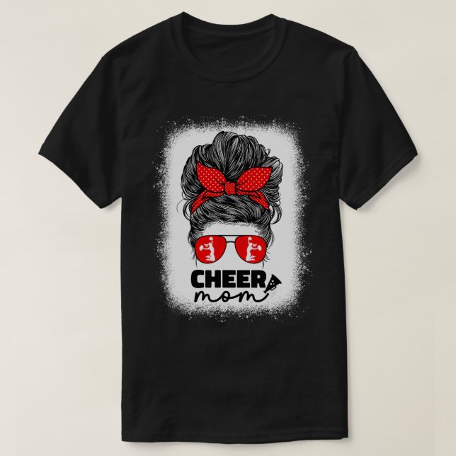 Niedliche Mama für Frauen Cheerleader Mama Red Mes T-Shirt (Design vorne)
