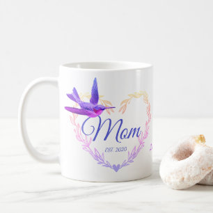 Niedliche Mama Herz Hummingbird Lila Pink Tasse