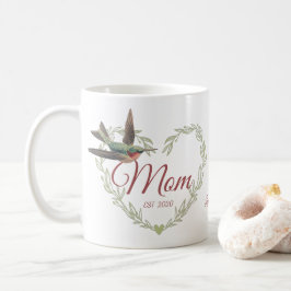 Niedliche Mama Herz Hummingbird Tasse Grüner Kaffe
