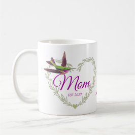 Niedliche Mama Herz Hummingvogel Kaffeezubereitung Kaffeetasse