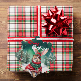 Niedliche MAMA Kaninchen Weihnachten Weihnachtsnam Ornament Karte