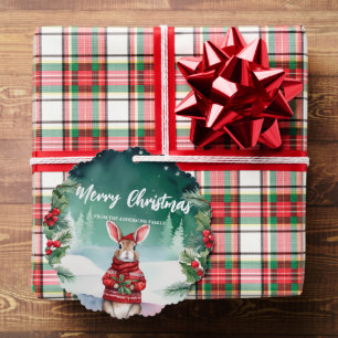 Niedliche MAMA Kaninchen Weihnachten Weihnachtsnam Ornament Karte