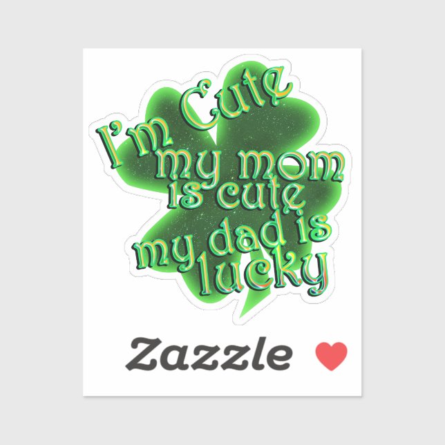 Niedliche Mama Lucky Vater St. Patrick's Day Aufkleber (Blatt)