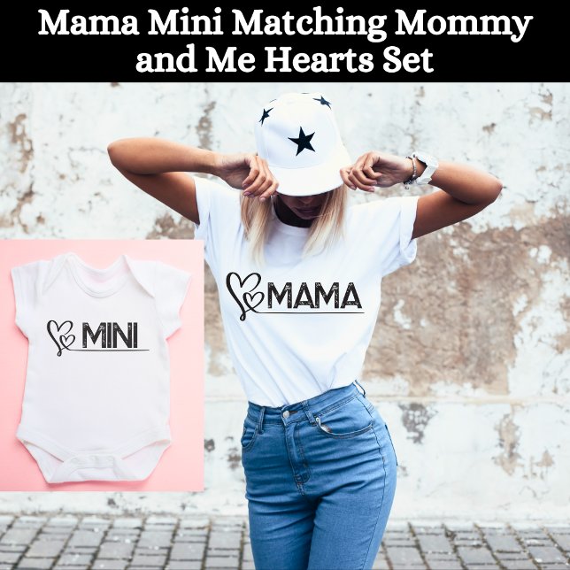 Niedliche Mama Mommy und ich höre, dass Set überei T-Shirt (Mommy and Me Matching Set)