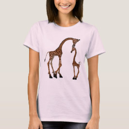 Niedliche Mama-u. Baby-Giraffe T-Shirt