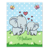 Niedliche Mama und Baby Elephant, Personalisiert