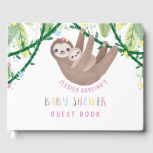 Niedliche Mama und Baby Sloth Gästebuch