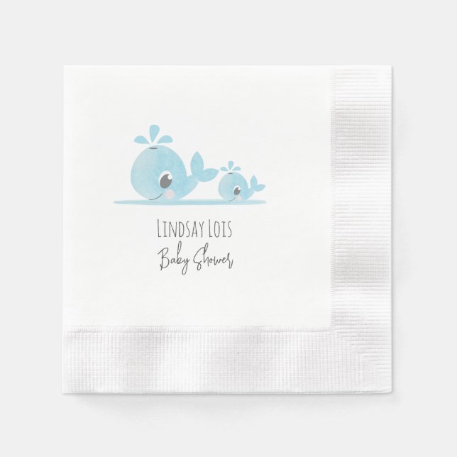 Niedliche Mama Whale Baby Whale Baby Dusche Serviette (Vorderseite)