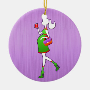 Niedliche Mama, zum personalisiertes Keramikornament