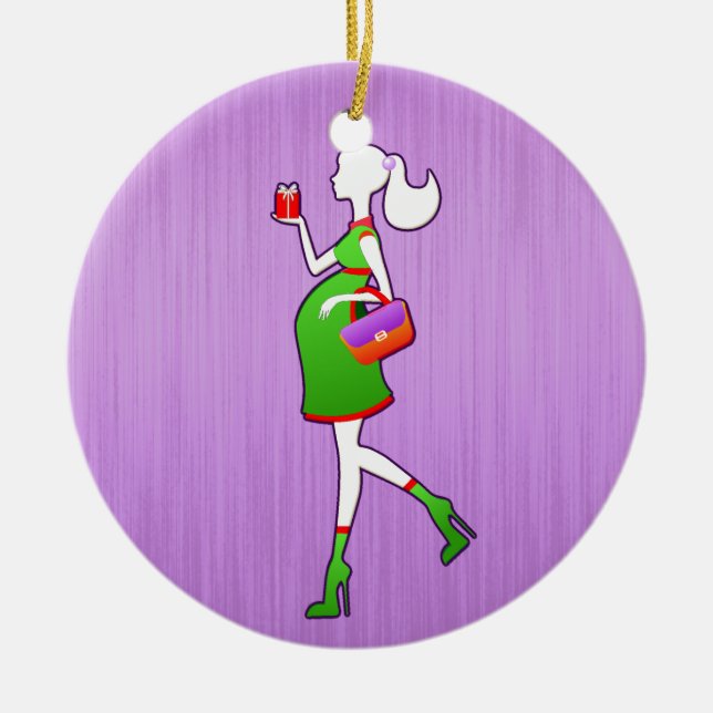 Niedliche Mama, zum personalisiertes Keramikornament (Vorne)