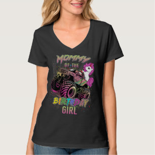 Niedliche Mami eines Monster Truck Girl Geburtstag T-Shirt