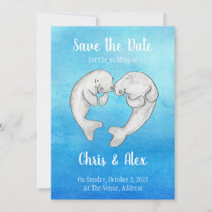 Niedliche Manatee Save the Date Einladung