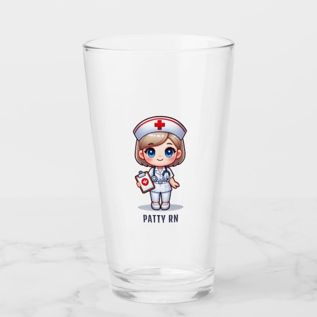 Niedliche Manga-Krankenschwester mit Blonde-Haar B Glas