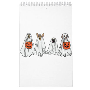 Niedliche Männer Halloween Hunde Ghost Kürbisco Kalender