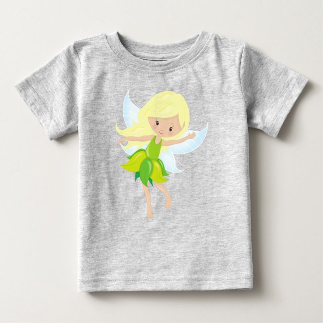 Niedliche Märchen, Blonde Haare, Zauberfee, Waldzu Baby T-shirt (Vorderseite)