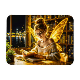 Niedliche Märchenjunge lesen magische Glitzern Magnet