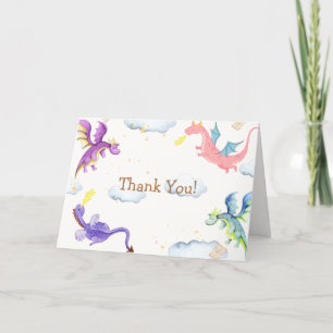 Niedliche Märchenmagic Dragon Babydusche Dankeskarte