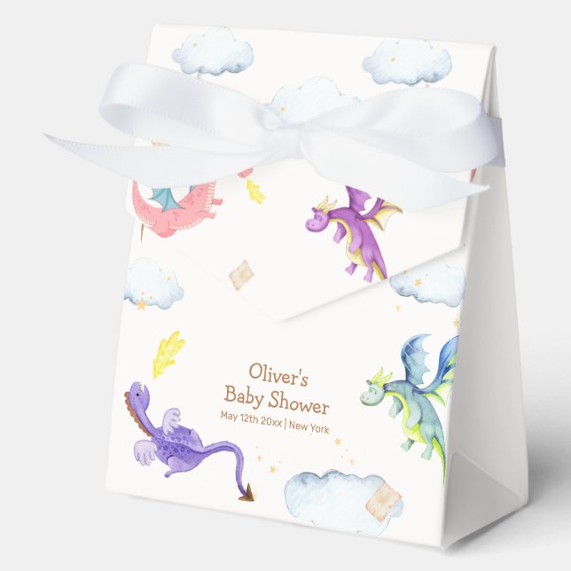 Niedliche Märchenmagic Dragon Babydusche Geschenkschachtel (Vorderseite)