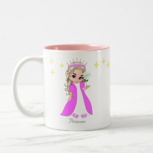 Niedliche Märchenprinzessin & Stars Zwei-Tonen-Kaf Zweifarbige Tasse