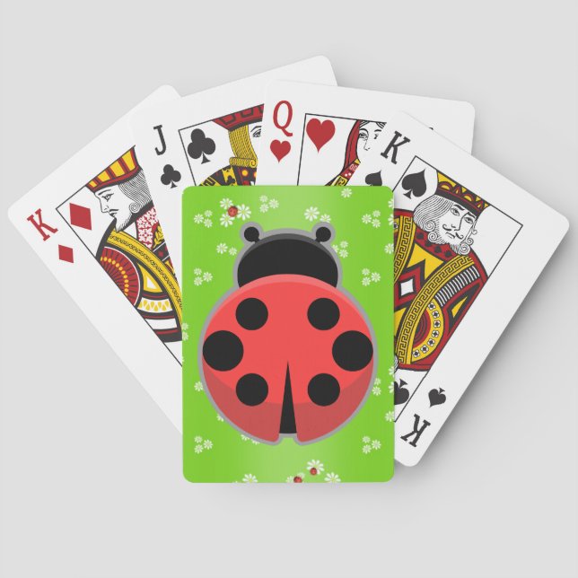 Niedliche Marienkäfer Spielkarten (Rückseite)