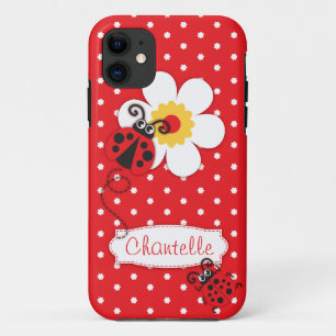 Niedliche Marienkäfermädchen nennen roten iphone Case-Mate iPhone Hülle