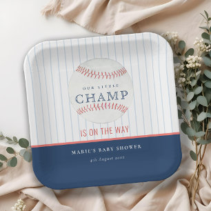 Niedliche Marine unsere kleine Champ Baseball Baby Pappteller