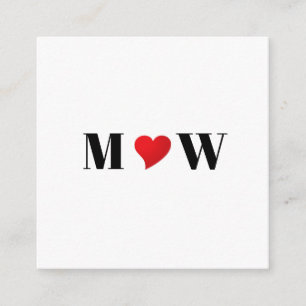 Niedliche Markierungen für rote Herzklopfe Monogra Begleitkarte